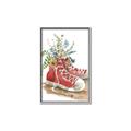 Picture of Red Shoe Garden  _GroupedProduct_Rectangle_Portrait_Canvas_Framed_