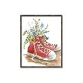Picture of Red Shoe Garden  _GroupedProduct_Rectangle_Portrait_Canvas_Framed_
