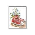 Picture of Red Shoe Garden  _GroupedProduct_Rectangle_Portrait_Canvas_Framed_