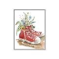 Picture of Red Shoe Garden  _GroupedProduct_Rectangle_Portrait_Canvas_Framed_