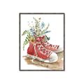 Picture of Red Shoe Garden  _GroupedProduct_Rectangle_Portrait_Canvas_Framed_