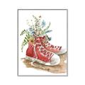 Picture of Red Shoe Garden  _GroupedProduct_Rectangle_Portrait_Canvas_Framed_