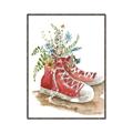 Picture of Red Shoe Garden  _GroupedProduct_Rectangle_Portrait_Canvas_Framed_