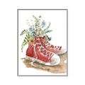 Picture of Red Shoe Garden  _GroupedProduct_Rectangle_Portrait_Canvas_Framed_
