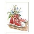 Picture of Red Shoe Garden  _GroupedProduct_Rectangle_Portrait_Canvas_Framed_