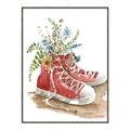 Picture of Red Shoe Garden  _GroupedProduct_Rectangle_Portrait_Canvas_Framed_