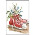 Picture of Red Shoe Garden  _GroupedProduct_Rectangle_Portrait_Canvas_Framed_