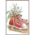 Picture of Red Shoe Garden  _GroupedProduct_Rectangle_Portrait_Canvas_Framed_
