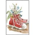 Picture of Red Shoe Garden  _GroupedProduct_Rectangle_Portrait_Canvas_Framed_