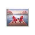 Picture of Red Muskoka Chairs _GroupedProduct_Rectangle_Landscape_Canvas_Framed_