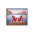 Picture of Red Muskoka Chairs _GroupedProduct_Rectangle_Landscape_Canvas_Framed_