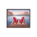 Picture of Red Muskoka Chairs _GroupedProduct_Rectangle_Landscape_Canvas_Framed_