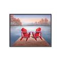 Picture of Red Muskoka Chairs _GroupedProduct_Rectangle_Landscape_Canvas_Framed_