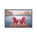 Picture of Red Muskoka Chairs _GroupedProduct_Rectangle_Landscape_Canvas_Framed_