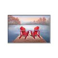 Picture of Red Muskoka Chairs _GroupedProduct_Rectangle_Landscape_Canvas_Framed_
