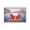 Picture of Red Muskoka Chairs _GroupedProduct_Rectangle_Landscape_Canvas_Framed_