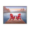 Picture of Red Muskoka Chairs _GroupedProduct_Rectangle_Landscape_Canvas_Framed_
