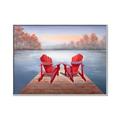 Picture of Red Muskoka Chairs _GroupedProduct_Rectangle_Landscape_Canvas_Framed_