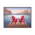 Picture of Red Muskoka Chairs _GroupedProduct_Rectangle_Landscape_Canvas_Framed_