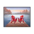 Picture of Red Muskoka Chairs _GroupedProduct_Rectangle_Landscape_Canvas_Framed_