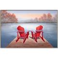 Picture of Red Muskoka Chairs _GroupedProduct_Rectangle_Landscape_Canvas_Framed_