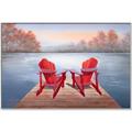 Picture of Red Muskoka Chairs _GroupedProduct_Rectangle_Landscape_Canvas_Framed_