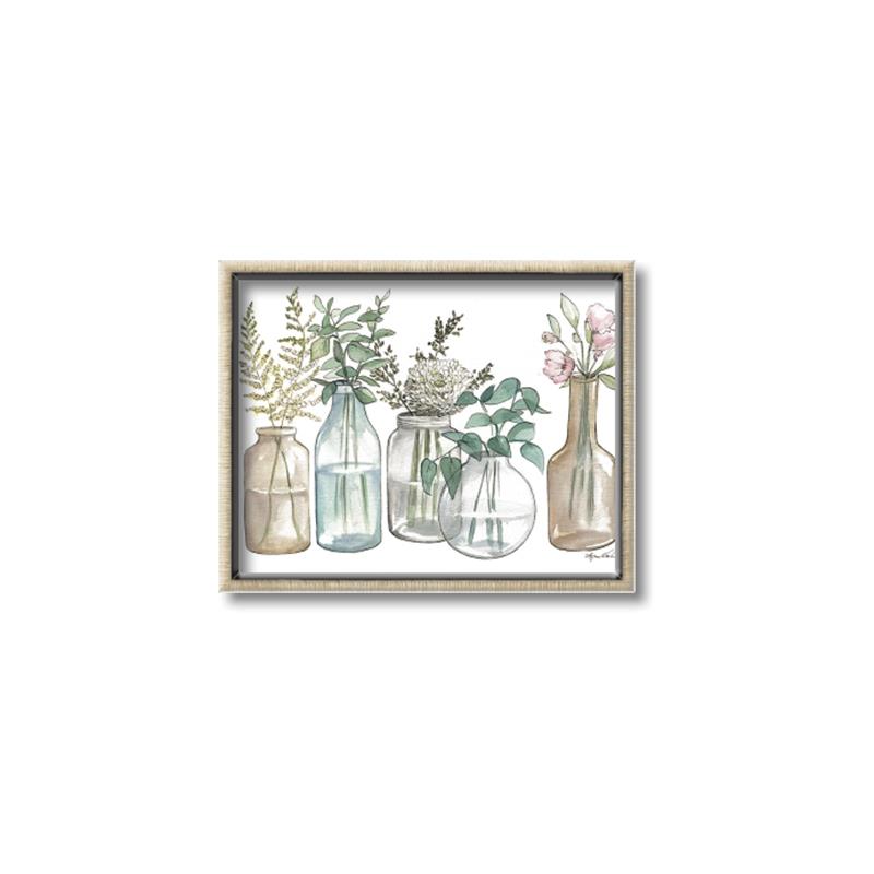 Picture of Bottled Plants Neutral I  _GroupedProduct_Rectangle_Landscape_Canvas_Framed_