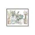 Picture of Bottled Plants Neutral I  _GroupedProduct_Rectangle_Landscape_Canvas_Framed_