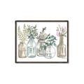 Picture of Bottled Plants Neutral I  _GroupedProduct_Rectangle_Landscape_Canvas_Framed_