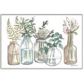 Picture of Bottled Plants Neutral I  _GroupedProduct_Rectangle_Landscape_Canvas_Framed_