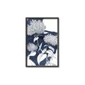 Picture of Hydrangea flower on blue bkg _GroupedProduct_Rectangle_Portrait_Canvas_Framed_