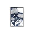 Picture of Hydrangea flower on blue bkg _GroupedProduct_Rectangle_Portrait_Canvas_Framed_