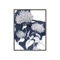 Picture of Hydrangea flower on blue bkg _GroupedProduct_Rectangle_Portrait_Canvas_Framed_