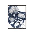 Picture of Hydrangea flower on blue bkg _GroupedProduct_Rectangle_Portrait_Canvas_Framed_