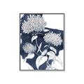 Picture of Hydrangea flower on blue bkg _GroupedProduct_Rectangle_Portrait_Canvas_Framed_