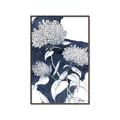 Picture of Hydrangea flower on blue bkg _GroupedProduct_Rectangle_Portrait_Canvas_Framed_