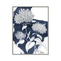 Picture of Hydrangea flower on blue bkg _GroupedProduct_Rectangle_Portrait_Canvas_Framed_