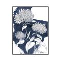 Picture of Hydrangea flower on blue bkg _GroupedProduct_Rectangle_Portrait_Canvas_Framed_