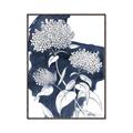 Picture of Hydrangea flower on blue bkg _GroupedProduct_Rectangle_Portrait_Canvas_Framed_