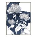 Picture of Hydrangea flower on blue bkg _GroupedProduct_Rectangle_Portrait_Canvas_Framed_