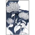 Picture of Hydrangea flower on blue bkg _GroupedProduct_Rectangle_Portrait_Canvas_Framed_