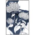Picture of Hydrangea flower on blue bkg _GroupedProduct_Rectangle_Portrait_Canvas_Framed_