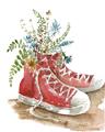 Picture of Red Shoe Garden  _GroupedProduct_Rectangle_Portrait_Unframed_Print_Only_