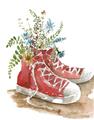 Picture of Red Shoe Garden  _GroupedProduct_Rectangle_Portrait_Unframed_Print_Only_