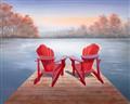 Picture of Red Muskoka Chairs _GroupedProduct_Rectangle_Landscape_Unframed_Print_Only_