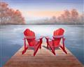 Picture of Red Muskoka Chairs _GroupedProduct_Rectangle_Landscape_Unframed_Print_Only_