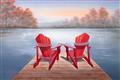 Picture of Red Muskoka Chairs _GroupedProduct_Rectangle_Landscape_Unframed_Print_Only_