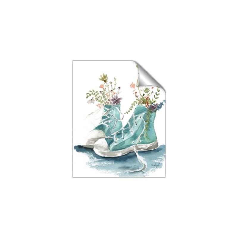 Picture of Teal Shoe Garden  _GroupedProduct_Rectangle_Portrait_Unframed_Print_Only_