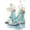 Picture of Teal Shoe Garden  _GroupedProduct_Rectangle_Portrait_Unframed_Print_Only_