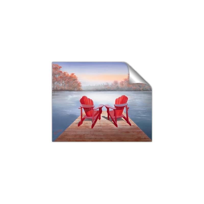 Picture of Red Muskoka Chairs _GroupedProduct_Rectangle_Landscape_Unframed_Print_Only_